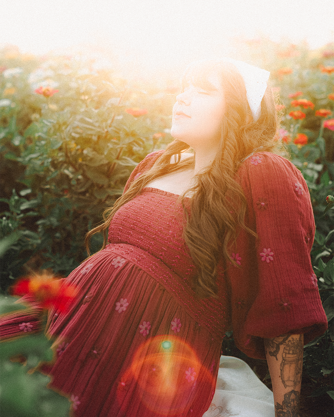 Lovestory Pregnancy Announcement Among the Sunflowers of the Wooden Shoe Tulip Farm — photograph 38 of 39